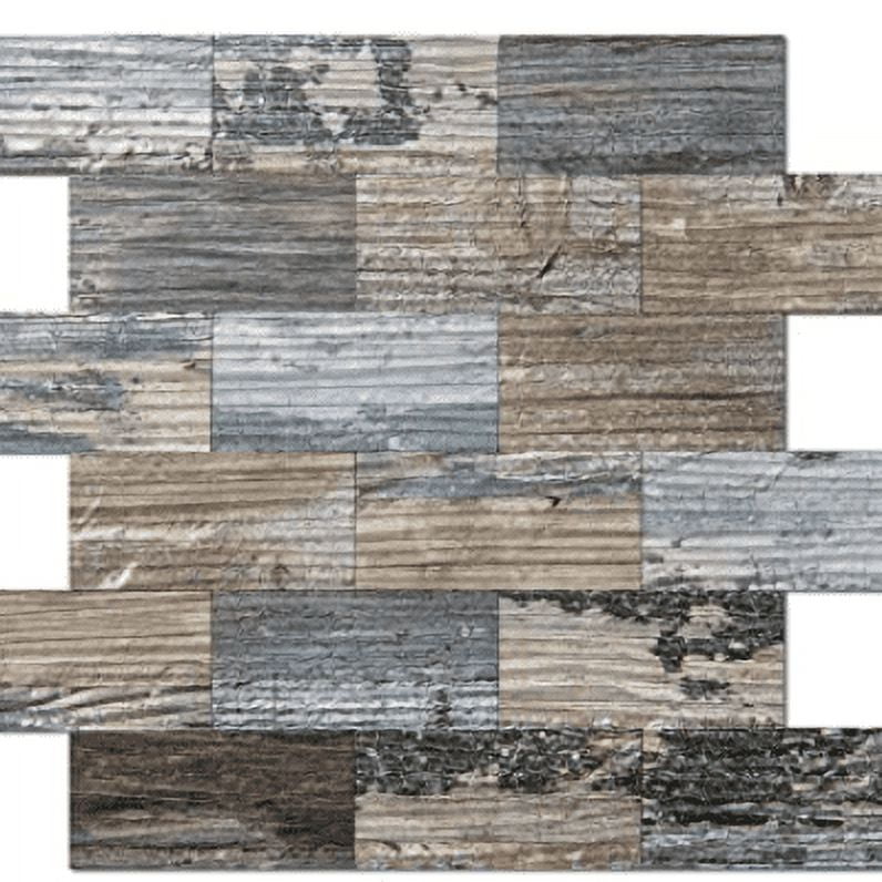 Art3d Peel and Stick Backsplash PVC Wall Tile, Stickon Tile for Kitchen Backplash, Bathroom Vanities, Fireplace Decor, Laundry Table, Stair Decals in Spruce Grey Rustic, Plastic-Sheets (1-sheet)