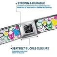 thumbnail image 6 of Buckle-Down Belt, Seatbelt Buckle Belt, Sketch Skull Star Heart White Multi Color, Youth 22 to 32 Inches, 6 of 8
