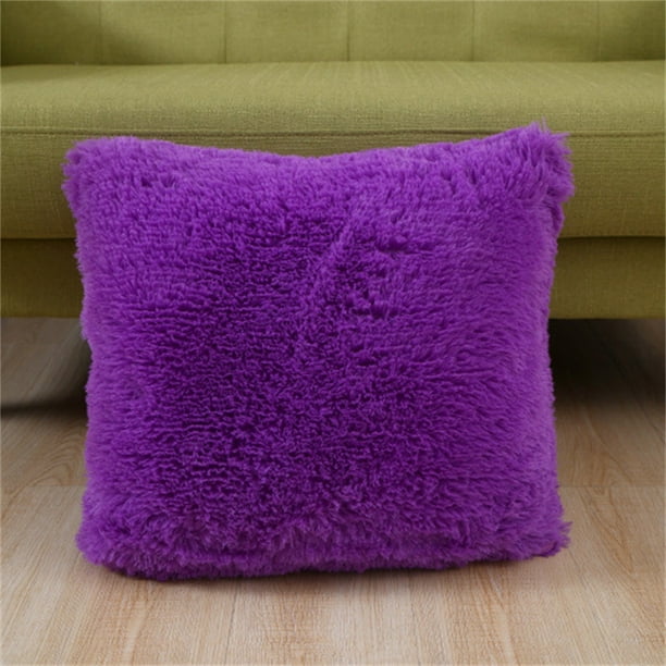 Funda de almohada de felpa corta Cojín de sofá Funda de almohada de color sólido para el hogar Respaldo de cabecera Wmkox8yii HFSH4440