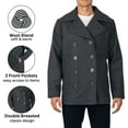 thumbnail image 2 of Alpine Swiss Mason Mens Wool Blend Pea Coat Jacket Double Breasted Dress Coat, 2 of 7