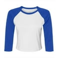 thumbnail image 1 of Bella + Canvas Womens Raglan 3/4 Sleeve Crop T-Shirt, 1 of 3