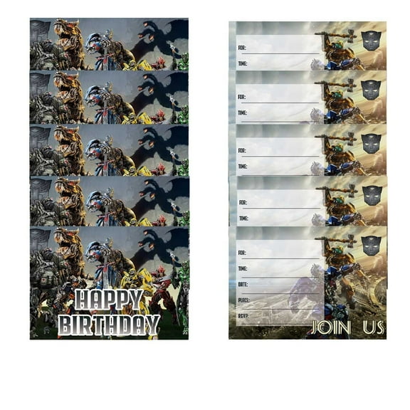 Transformer Invitations Cards Stock Bulk Birthday Invite Fill-in Party Supplies Decorations for Boys Girls