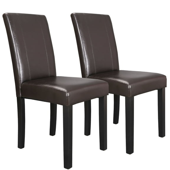ZENY 35.5" H Home Kitchen Leather Dining Chair Set of 2, Brown