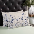 thumbnail image 4 of Purple Floral Butterfly Throw Pillow Cover 24 x 36 Inch Decorative Pillow Cover Spring Farmhouse Botanical Beige Lumbar Pillowcase Seasonal Rectangle Cushion Case for Couch Sofa Bed Living Room, 4 of 7