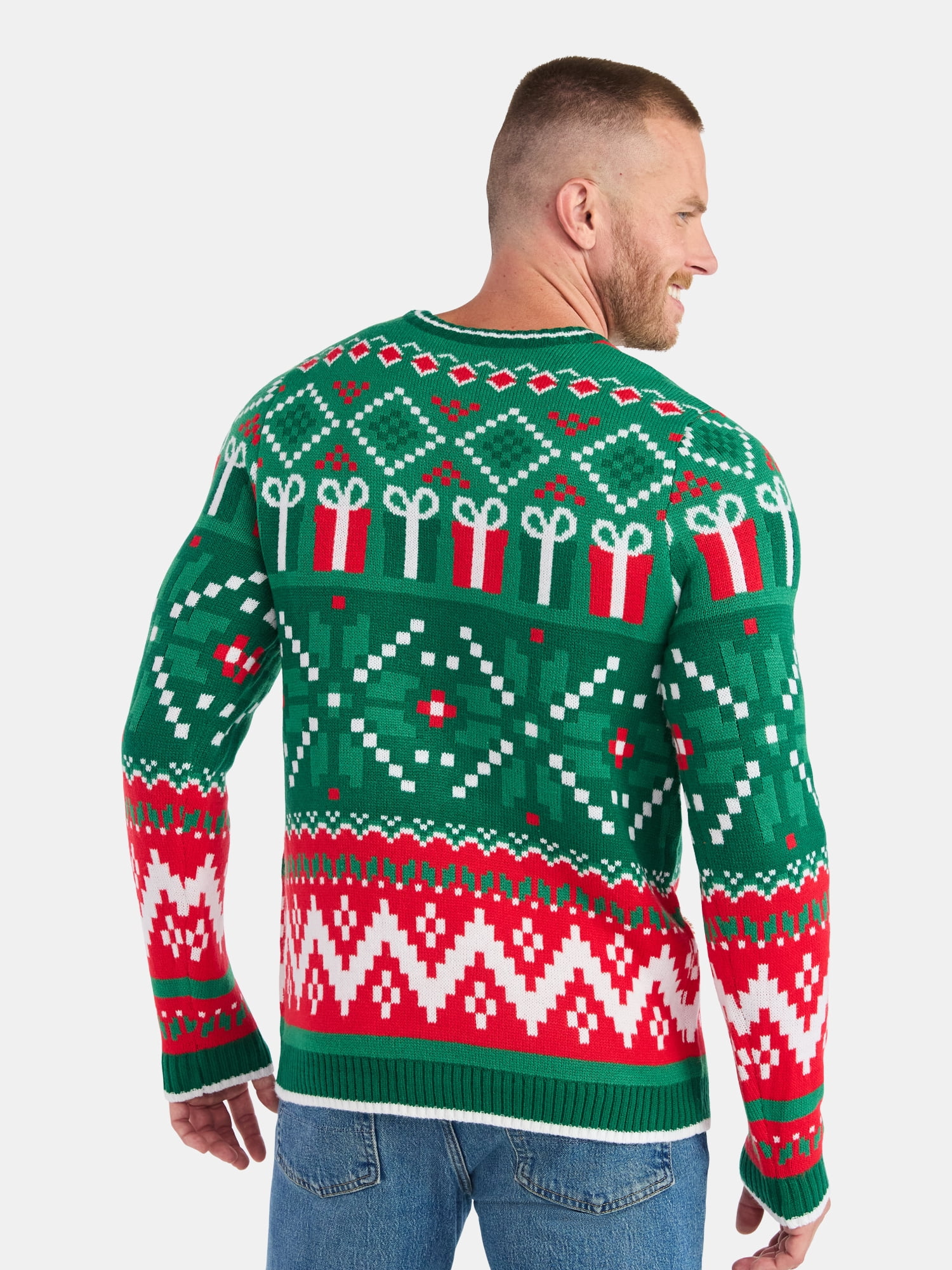 Jollidays Men's Christmas Sweater with Long Sleeves, Midweight, Sizes S-3XL