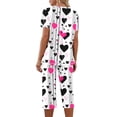 thumbnail image 3 of Rciityk Valentines Day Pajamas Women - Pajama Sets for Women 2 Piece - Casual Short Sleeve Crew Neck Top and Capris Pants Pjs Sets Nightwear Loungewear, 3 of 5