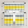 thumbnail image 4 of Yellow Grey White Kitchen Curtains Stripes Window Curtains and Valances Set 36 Inch, Abstract Painting Art Short Tier Curtain for Kitchen, Modern Small Kitchen Decor, 4 of 5