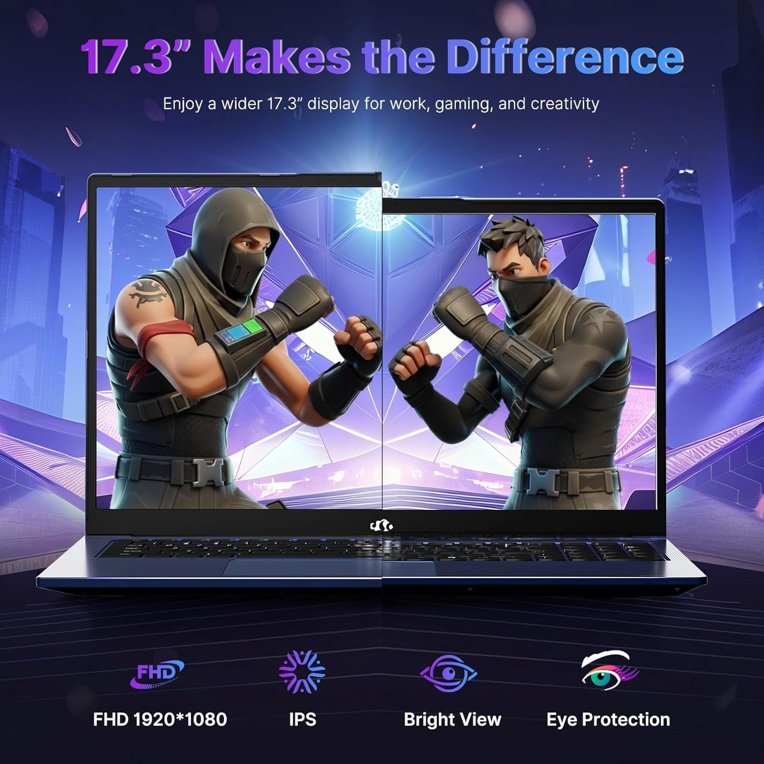 Nimo Gaming Laptop 17.3" Ryzen 9 8945HS,32GB RAM, 1TB SSD, Radeon 780M Graphics, PD 100W Type-C 4.0, AI&VR Ready Copilot+ PC, Backlit Keyboard Fingerprint