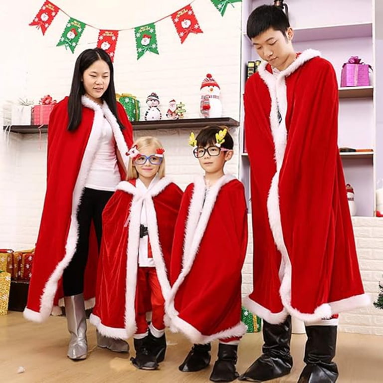 KAWELL Adult Child Christmas Santa Claus Robe Hooded Cloak, Mrs  display picture 1