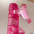 thumbnail image 6 of Eltusu Girls Jellies, No Slip Soft Bottom Summer PVC Casual Jelly Shoes Hot Pink Size 1(Big Kids), 6 of 9
