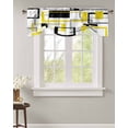 thumbnail image 2 of Tie Up Valance Curtain for Kitchen, Modern Line Style Art Rod Pocket Short Curtains Adjustable Tie-Up Shade Valances, Color Block Window Treatment for Bathroom Living Room Bedroom, 2 of 7