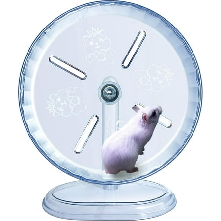 BURIBURI Silent Hamster Wheel, Super-Silent Hamster Exercise Wheels Accessories, Quiet Running Wheels, Adjustable Stand for Hamsters Mice Or Other Small Animals (White, Ф 7 inch)