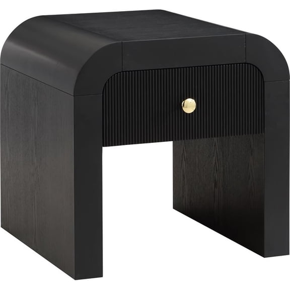 Pemberly Row Modern / Contemporary Wood Veneer Black Finish End Table