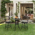 thumbnail image 3 of Outdoor Patio Round Bar Table with 2" Umbrella Hole, Tall Pub Height Bistro Table for Porch Backyard Cast Aluminum, 3 of 8