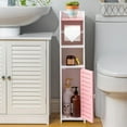 thumbnail image 6 of Toilet Paper Holder Stand: Bathroom Storage Cabinet Beside Toilet for Small Space Bathroom with Toilet Roll Holder - White, 6 of 7