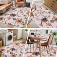 thumbnail image 5 of Pink Spring Floral Area Rugs 3'x5', Washable Small Throw Rugs for Living Room Bedroom, Summer Botanical Vintage Birds Indoor Outdoor Rug Non-Slip Low Pile Carpet Runner Reversible Floor Mats, 5 of 8