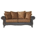 thumbnail image 7 of Roundhill Furniture San Marino Traditional Wood Frame Pillow Back Sofa and Loveseat Set, Fabric Upholstery, Chocolate, 7 of 7