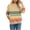 Khaki 23, variant on Karymi Summer Tops for Women 2026 Rainbow Horizontal Stripe Crew Neck Sweatshirt, Loose Long Sleeve Non-Hooded Pullover Top, Casual Sweatshirt with Side Pockets Plus Size Tops for Women