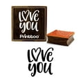 thumbnail image 1 of Printtoo Diary Card Print Love You Word Design Brown Wooden Rubber Stamp Block-3 x 3 Inches, 1 of 2