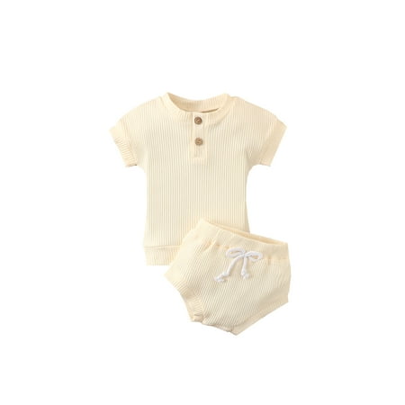 

IZhansean Summer Newborn Baby Girl Boy Clothes Casual Outfits Short Sleeve T-shirt+Shorts 2pcs Set
