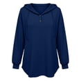 thumbnail image 3 of THNCYX Women Waffle Knit Hooded Henley Shirts Drawstring Hoodies Long Sleeve Tops Loose Fit Casual Sweatshirt Fall Clothes, 3 of 7