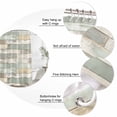 thumbnail image 6 of Beige Light Green Waterproof Fabric Shower Curtain, Farmhouse Wooden Striped Waterproof Fabric Shower Curtain for Bathroom Curtains Bathtubs Hotel Washable Shower Curtains with 12 Hooks Stall 48x72in, 6 of 8