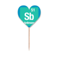 thumbnail image 1 of Sb Antimony Checal Element chem Toothpick Flags Heart Lable Cupcake Picks, 1 of 3