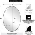 thumbnail image 2 of ANDY STAR Brushed Nickel Mirror, Oval Bathroom Mirror 22x30’’, Brushed Nickel Oval Wall Mirror for Btahroom Silver Vanity Mirror in Stainless Steel Frame Wall Mount Horizontal or Vertical, 2 of 8