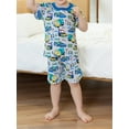 thumbnail image 5 of WIBACKER Kids Boys' Short Sleeve Top and Shorts Snug Fit 100% Cotton 2 Piece Pajama Set for Toddler Engineering vehicle Pjs, 5 of 10