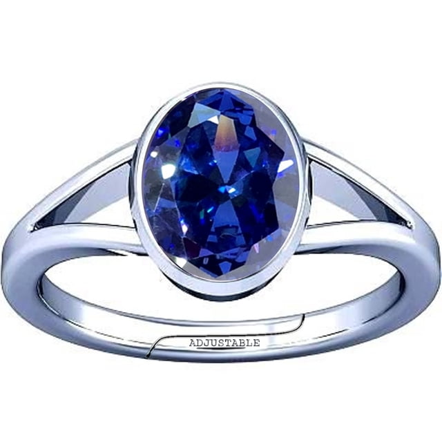 Divya Shakti Bague Ajustable en Argent Tanzanite 4.25-4.50 Carats pour Hommes et Femmes