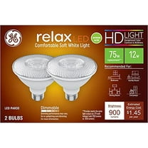 GE 43094 LED Light Bulbs, Soft White, Par 30, Short Neck, Clear, 12 Watt, Medium Base, 2-Pk - Quantity 1