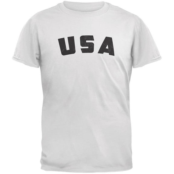 4th Of July Distressed USA White Adult T-Shirt - Large