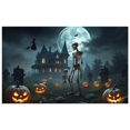 thumbnail image 1 of Spooky Scene Halloween Banner Gothic Theme Pumpkin Lantern Skeleton Design Cemetery Setting for Halloween Party Event Decor, 1 of 5