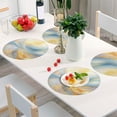 thumbnail image 6 of Ryvnso Blue and Yellow Marble Round Plate Mats Dining Table Placemat Set of 4 for Holiday Decoration, 6 of 7
