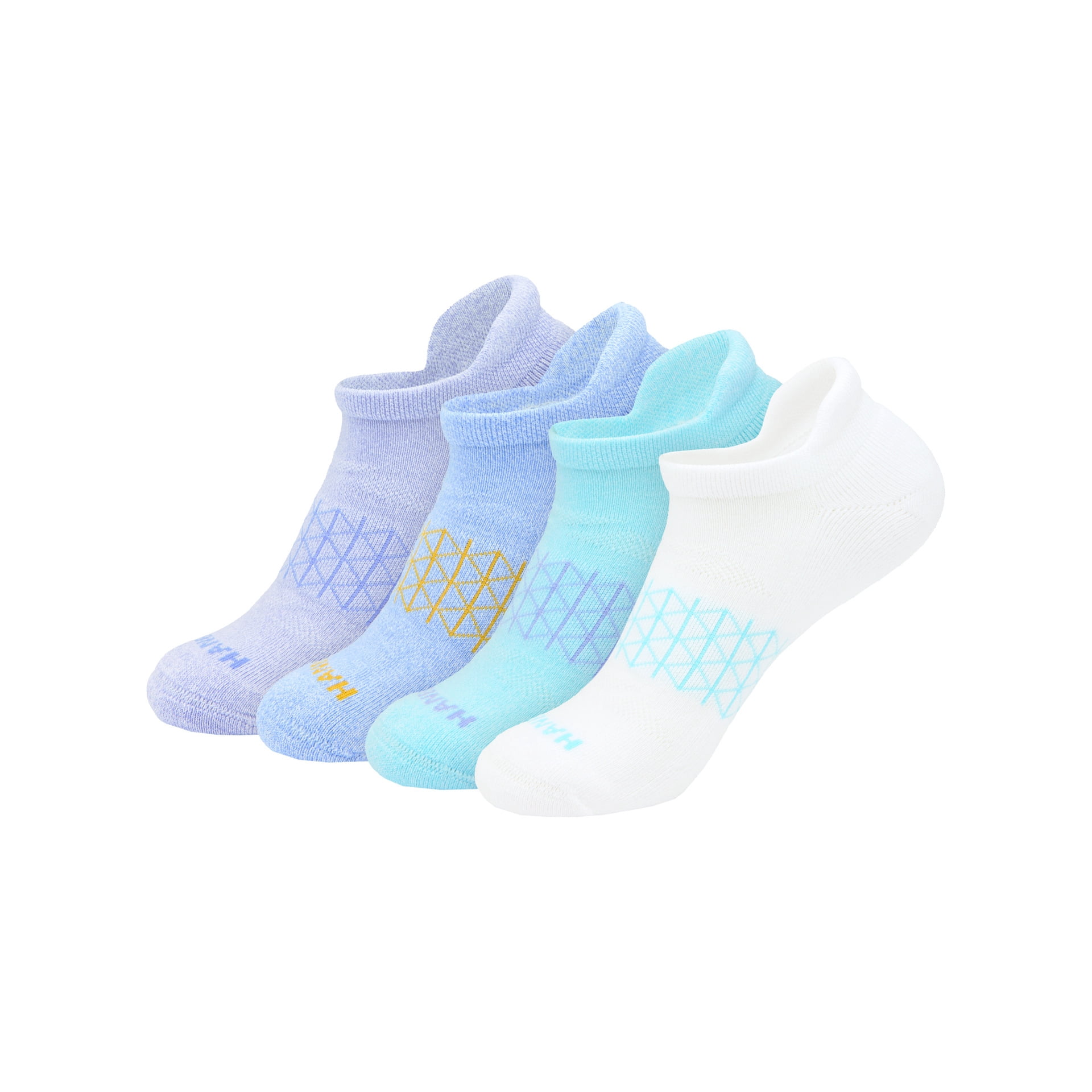 Hanes Womens Absolute Comfort No-Show Socks w/ Heel Shield, 4-Pack, Size 5-9