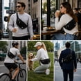 thumbnail image 6 of Entchin Women Men Fanny Pack Crossbody Bag Black with 4 Zipper Pockets Adjustable Strap Lightweight Water Resistant, 6 of 9