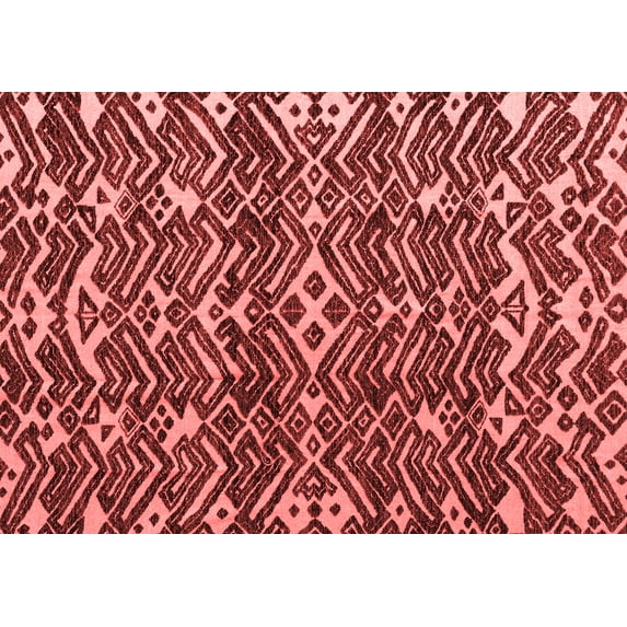Ahgly Company Indoor Rectangle Abstract Red Modern Area Rugs, 7' x 10'