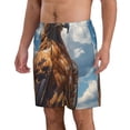 thumbnail image 2 of KLL Blue Sky White Cloud Eagle Men's Casual Summer Beach Shorts Hawaiian Shorts with Pockets-Small, 2 of 5