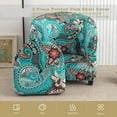thumbnail image 4 of LKJYER Club Chair Slipcover 2 Piece Tub Chair Slipcover Stretch Barrel Chair Covers Printed Armchair Covers Removable Sofa Cover Couch Furniture Protector Arm Chair Cover for Living Room, 4 of 5