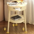 thumbnail image 2 of Modern Circular Side Table with Drawer & Open Shelf, Plastic Multifunctional Small Desk for Living Room, Bedroom & Office, 2 of 6