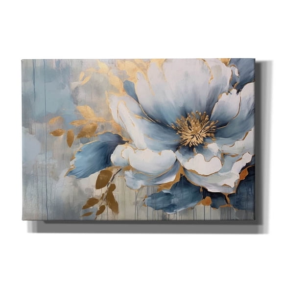 Epic Graffiti 'Blue Flower' by Epic Portfolio, Canvas Wall Art, 26"x18"