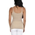 thumbnail image 2 of ToBeInStyle Women's Ruched V-Neck Neckline Knit Tank Top w/ Scoop Back, 2 of 4