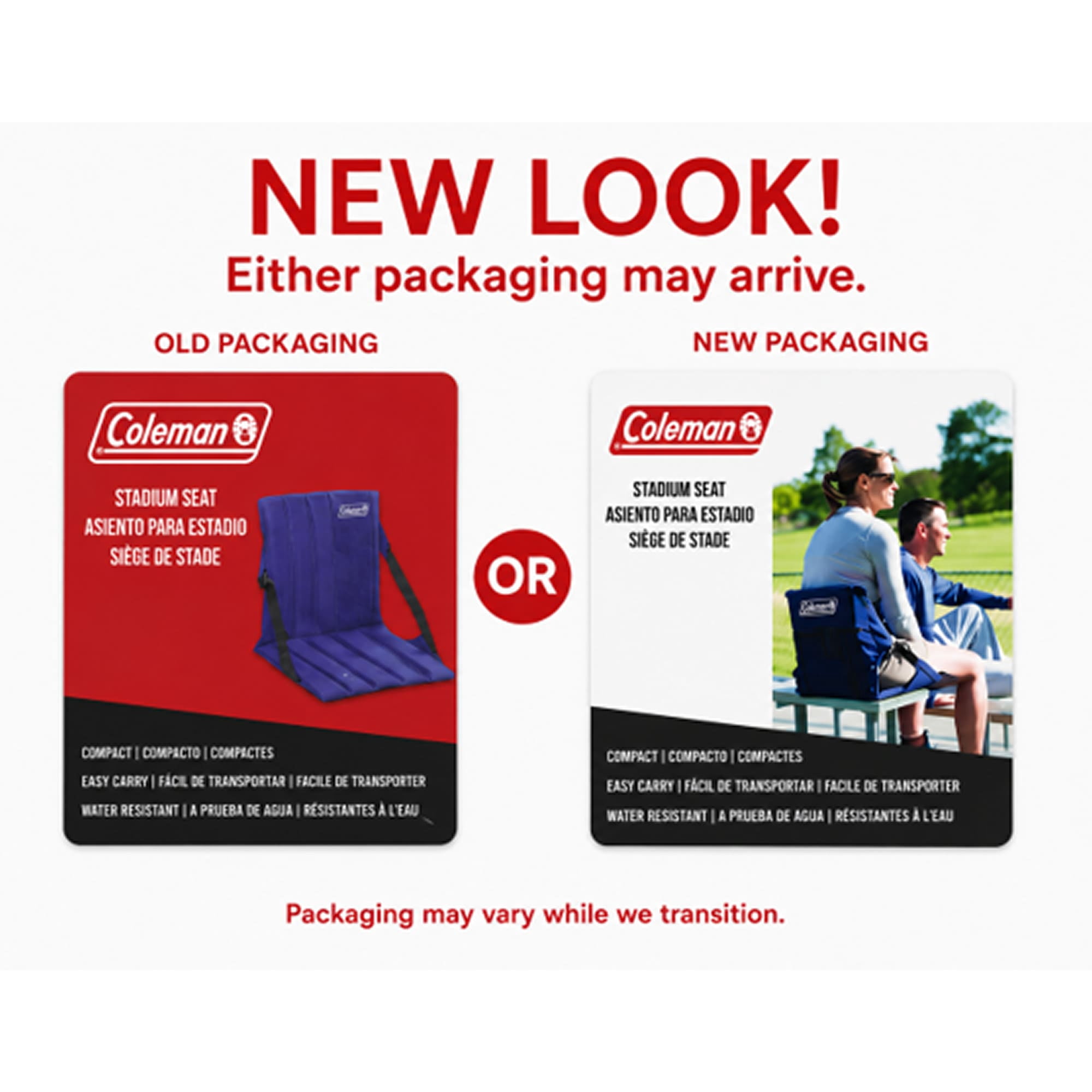 Coleman Portable Stadium Seat Cushion with Backrest, Blue
