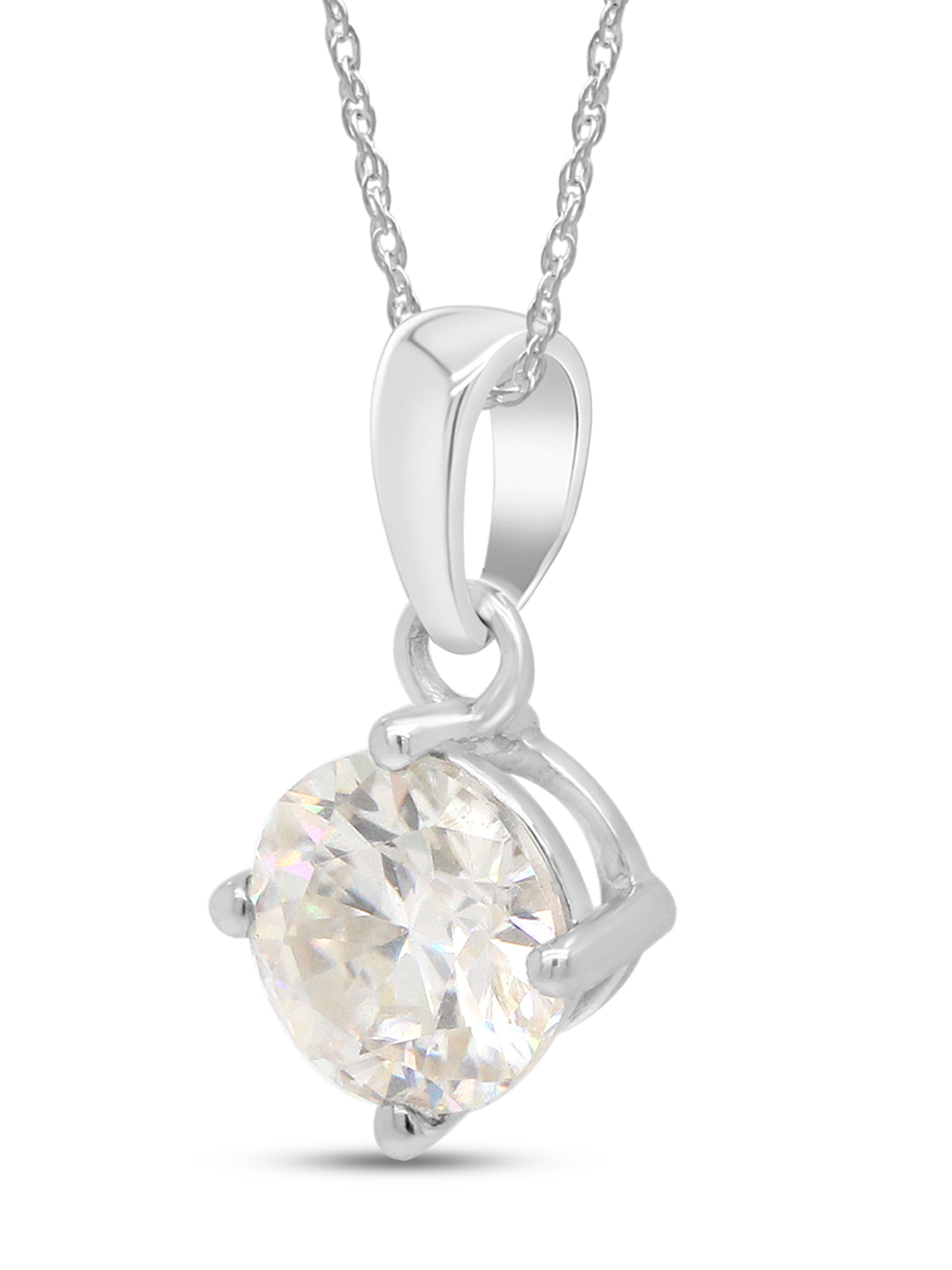 14k White Gold Over 2Ct Round Cut D/VVS1 Diamond Halo Pendant Necklace 