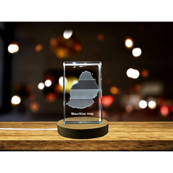 Mauritius 3D Engraved Crystal 3D Engraved Crystal Keepsake/Gift/Decor/Collectible/Souvenir