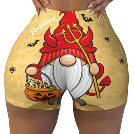 Workout Shorts Women  Halloween Happy Old Man E Biker Shorts for Women Running Gym Spandex Shorts Tummy Control