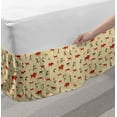 thumbnail image 2 of Deer Hunting Bed Skirt, Primitive Bull Chasing Aboriginal Archery Pattern, Elastic Bedskirt Dust Ruffle Wrap Around for Bedding Decor, 4 Sizes, Beige Burnt Orange, by Ambesonne, 2 of 2