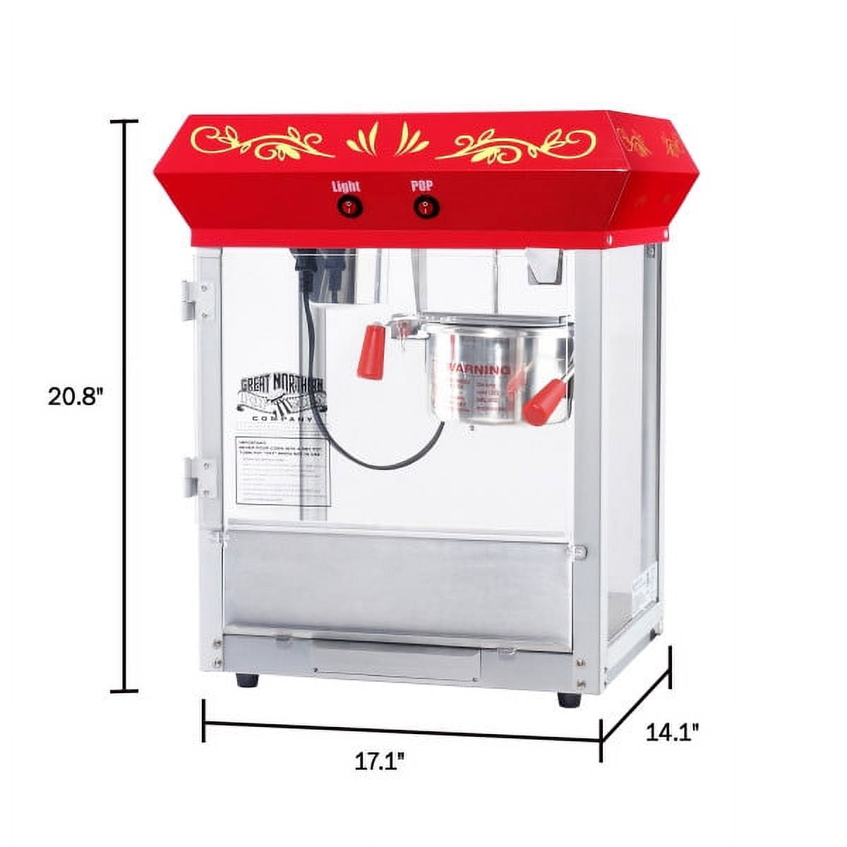 Great Northern Popcorn 6oz Foundation Popcorn Maker Machine - 640W Popcorn Popper, Red