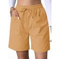 thumbnail image 2 of Omen Casual Shorts Drawstring Comfy Elastic Waist Shorts Summer Pull on Short with Pockets Turmeric XL, 2 of 7
