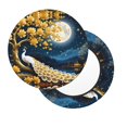 thumbnail image 3 of Round Bar Stool Seat Covers, Moonlit Golden Tree Peacock Elastic Round Chair Cover Stool Seat Slipcover Bar Stool Cushions Round Pad for 12-14 inch, 3 of 7